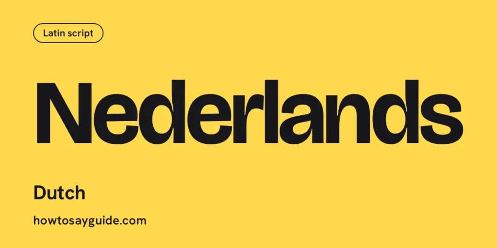 Nederlands, Dutch