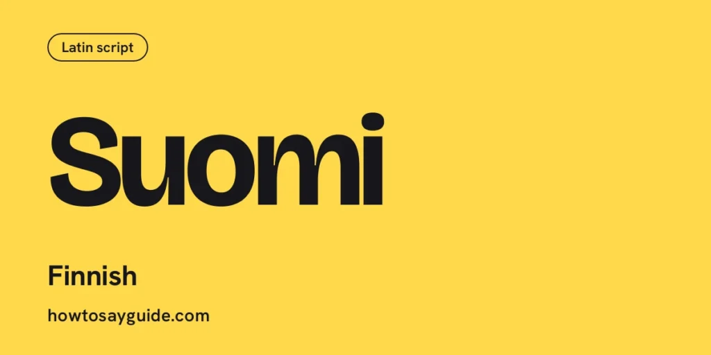 Suomi, Finnish