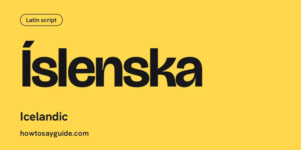 Íslenska, Icelandic