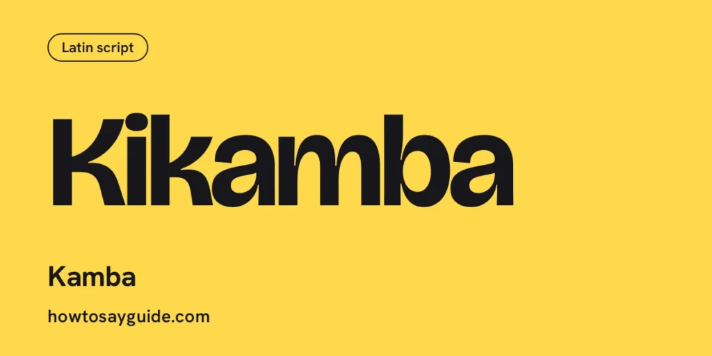 Kikamba, Kamba