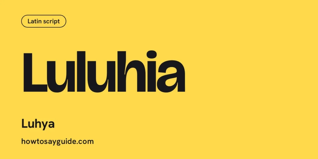 Luluhia, Luhya