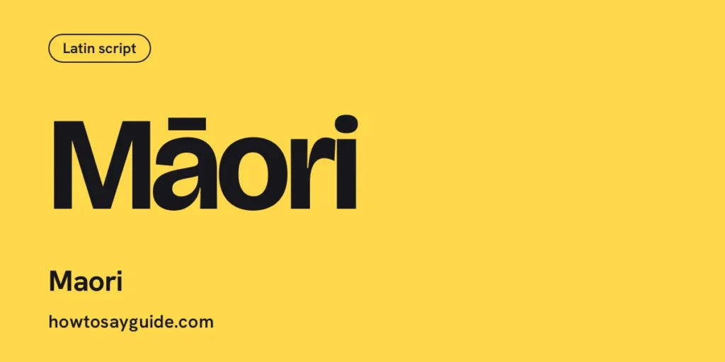 Māori, Maori