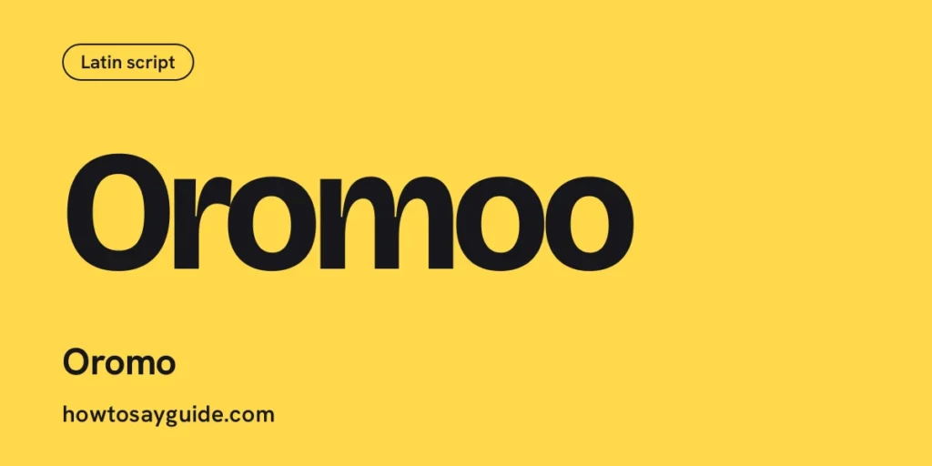 Oromoo, Oromo