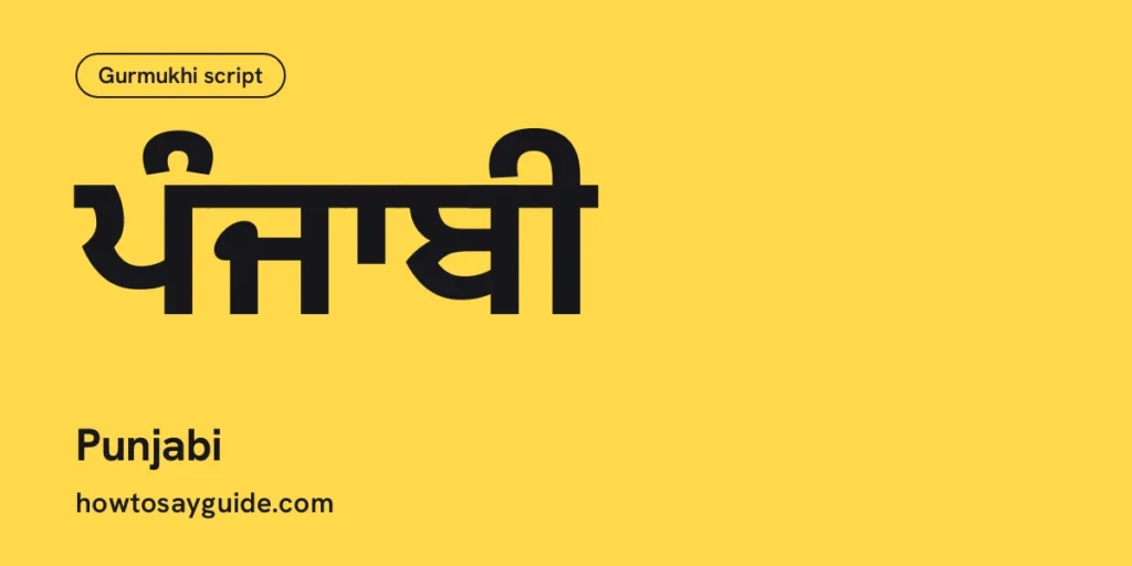 ਪੰਜਾਬੀ, Punjabi