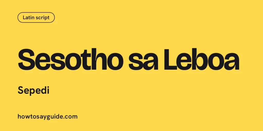 Sesotho sa Leboa, Sepedi
