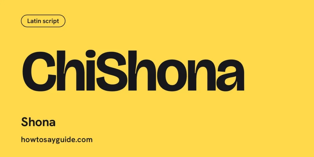 ChiShona, Shona