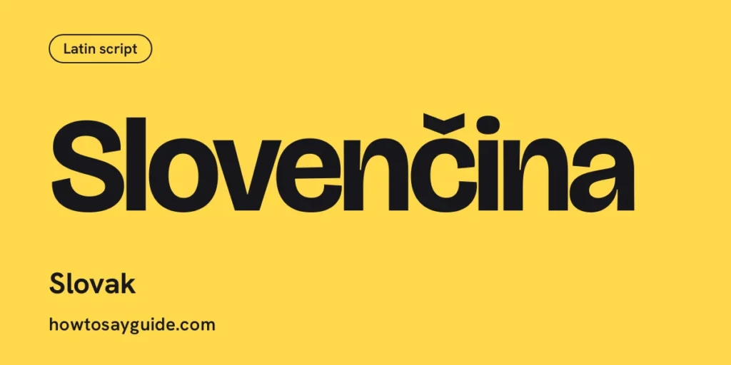Slovenčina, Slovak