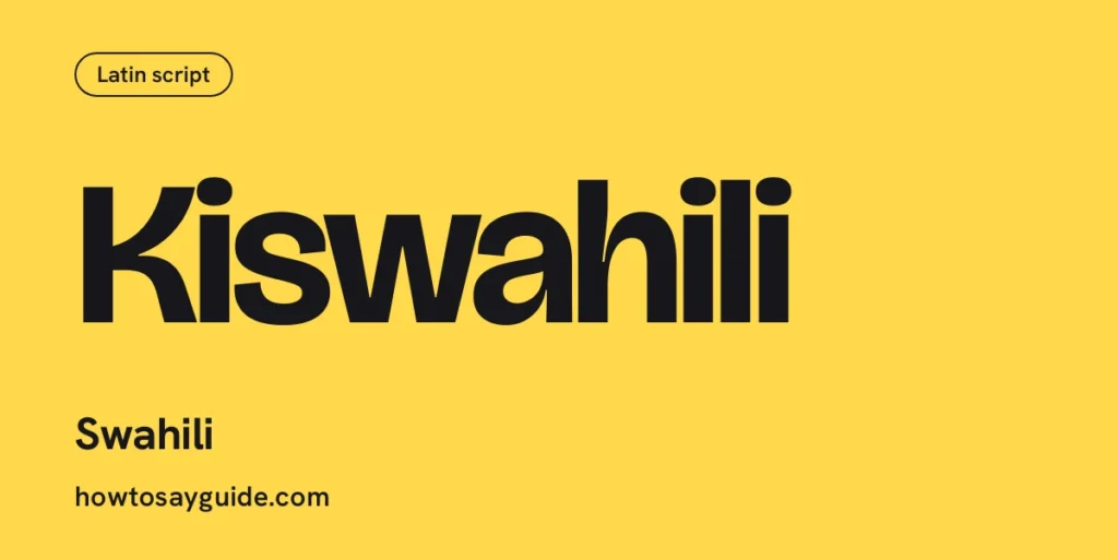 Kiswahili, Swahili