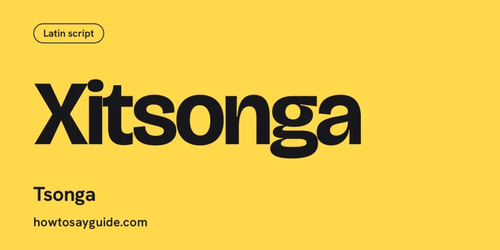 Xitsonga, Tsonga