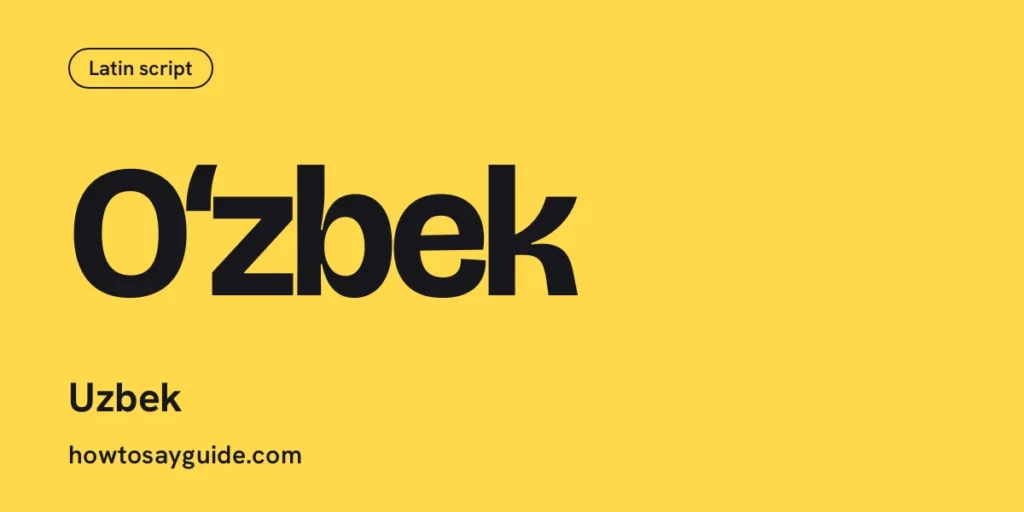 O‘zbek, Uzbek