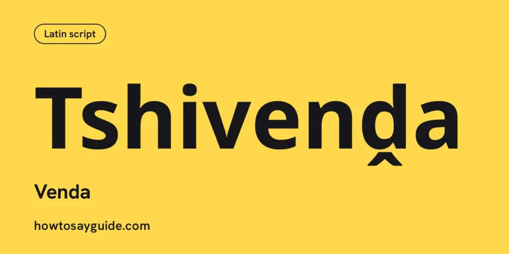 Tshivenḓa, Venda