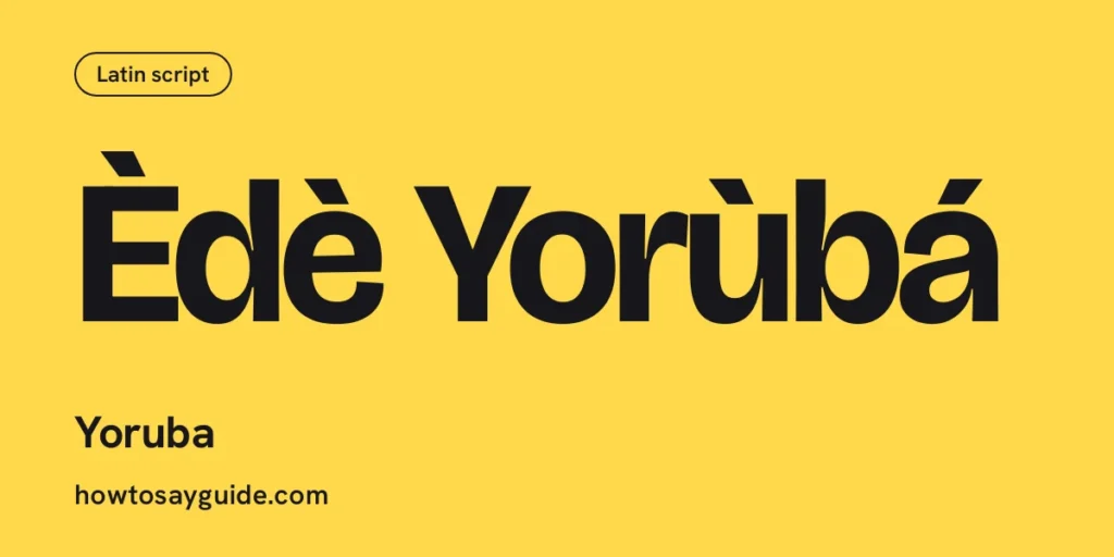 Èdè Yorùbá, Yoruba